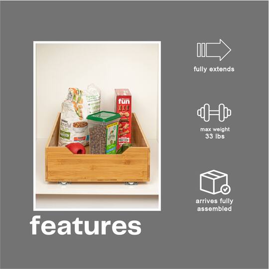 Household Essentials Glidez Bamboo & Steel Slide-Out Storage Organizer
